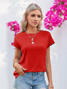 Tankaneo Women's Crew Neck Loose Fit T-Shirt