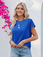 Tankaneo Women's Crew Neck Loose Fit T-Shirt