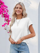 Tankaneo Women's Crew Neck Loose Fit T-Shirt