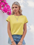 Tankaneo Women's Crew Neck Loose Fit T-Shirt