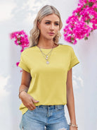 Tankaneo Women's Crew Neck Loose Fit T-Shirt