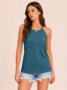 Tankaneo Women's High Neck Halter Tank Top