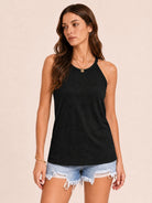 Tankaneo Women's High Neck Halter Tank Top