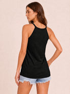 Tankaneo Women's High Neck Halter Tank Top