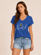 Tankaneo Women's Graphic V-Neck Tee