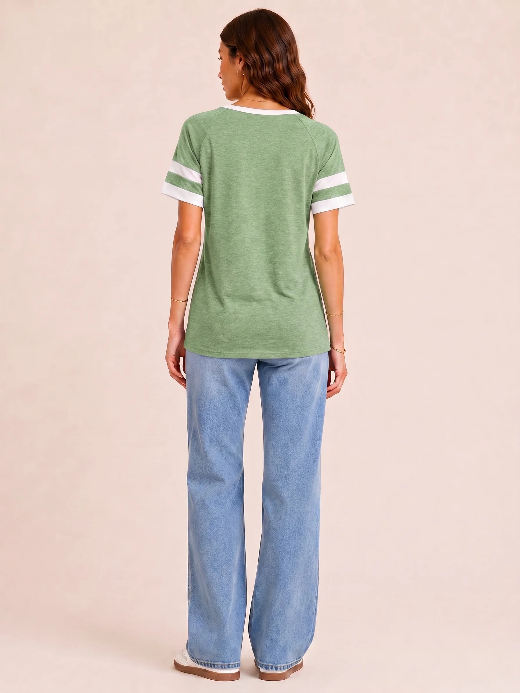 Tankaneo Women's Color Block V-Neck Tunic Top