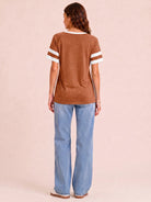 Tankaneo Women's Color Block V-Neck Tunic Top