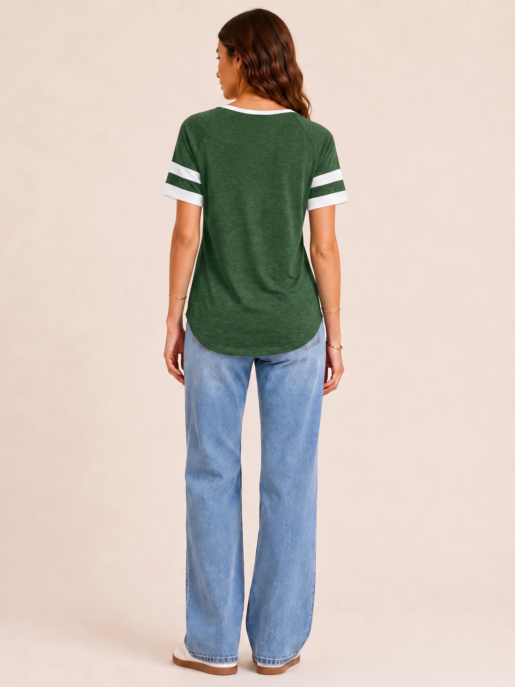 Tankaneo Women's Color Block V-Neck Tunic Top
