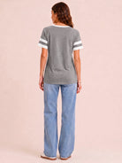 Tankaneo Women's Color Block V-Neck Tunic Top