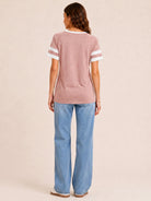 Tankaneo Women's Color Block V-Neck Tunic Top